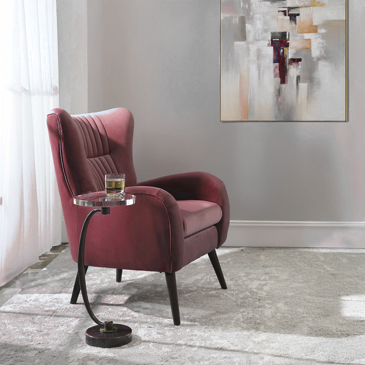 Dark Bronze Accent Table.
