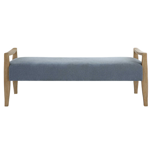 Blue Upholstered Bench.