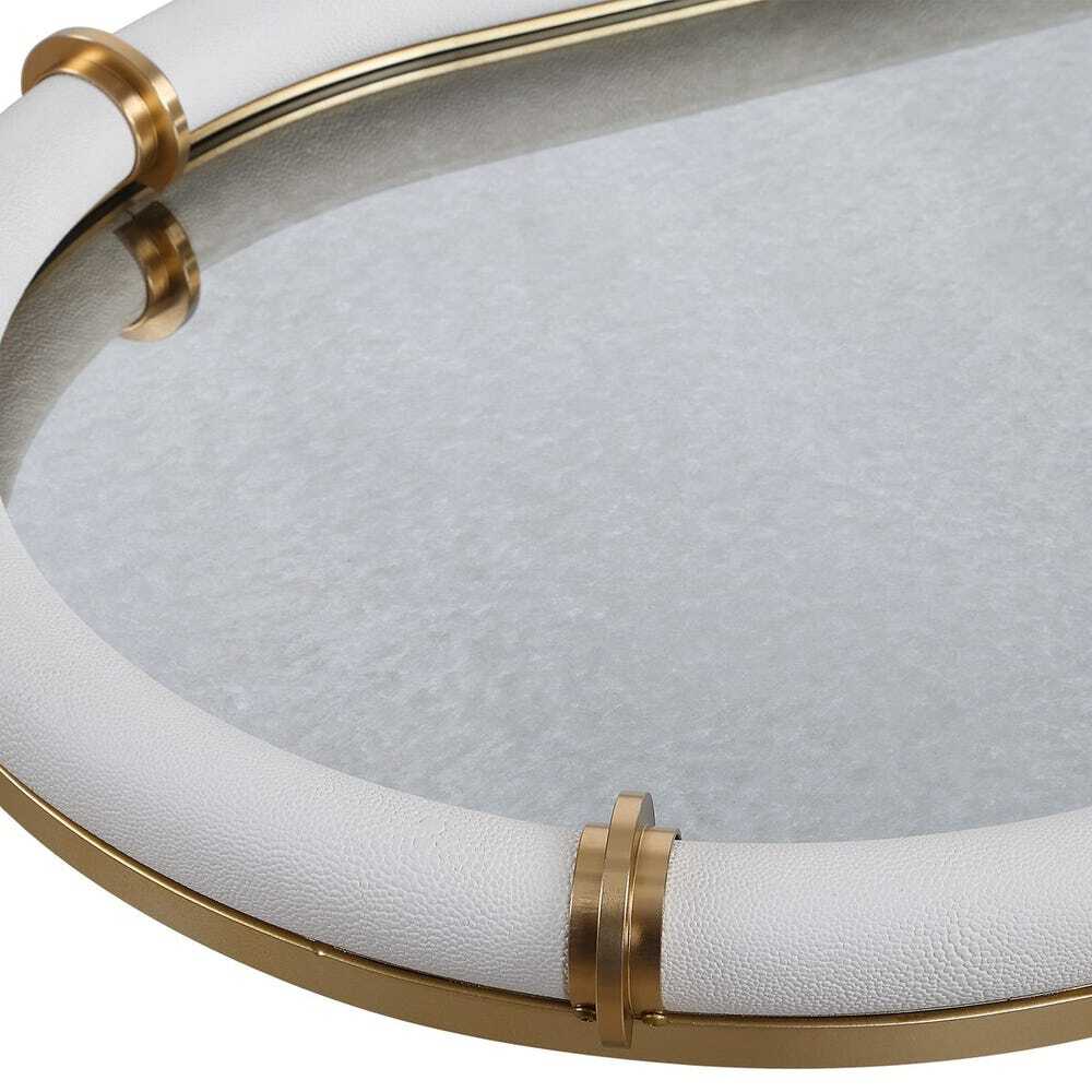 Mirrored Gold and White Tray