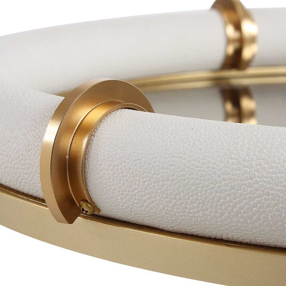 Mirrored Gold and White Tray