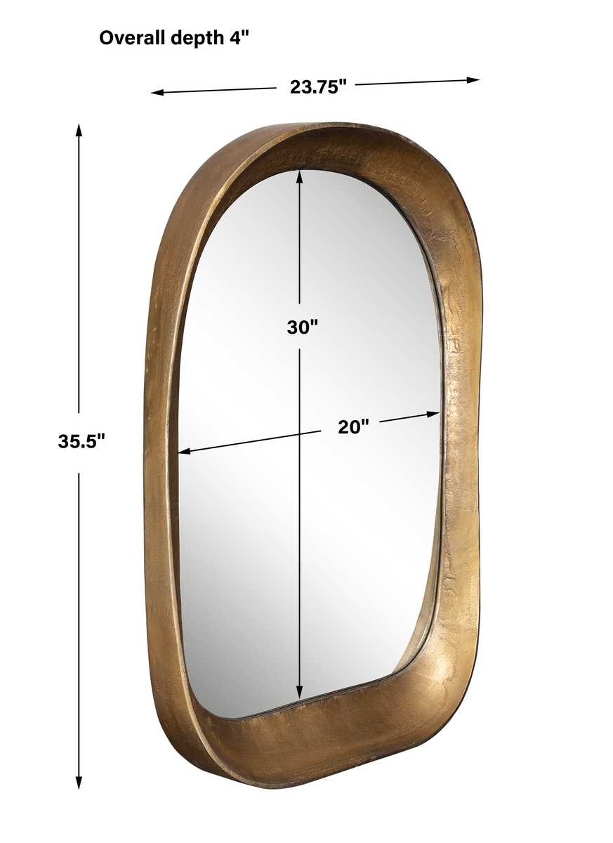 Dimensions of Arched Gold Mirror.