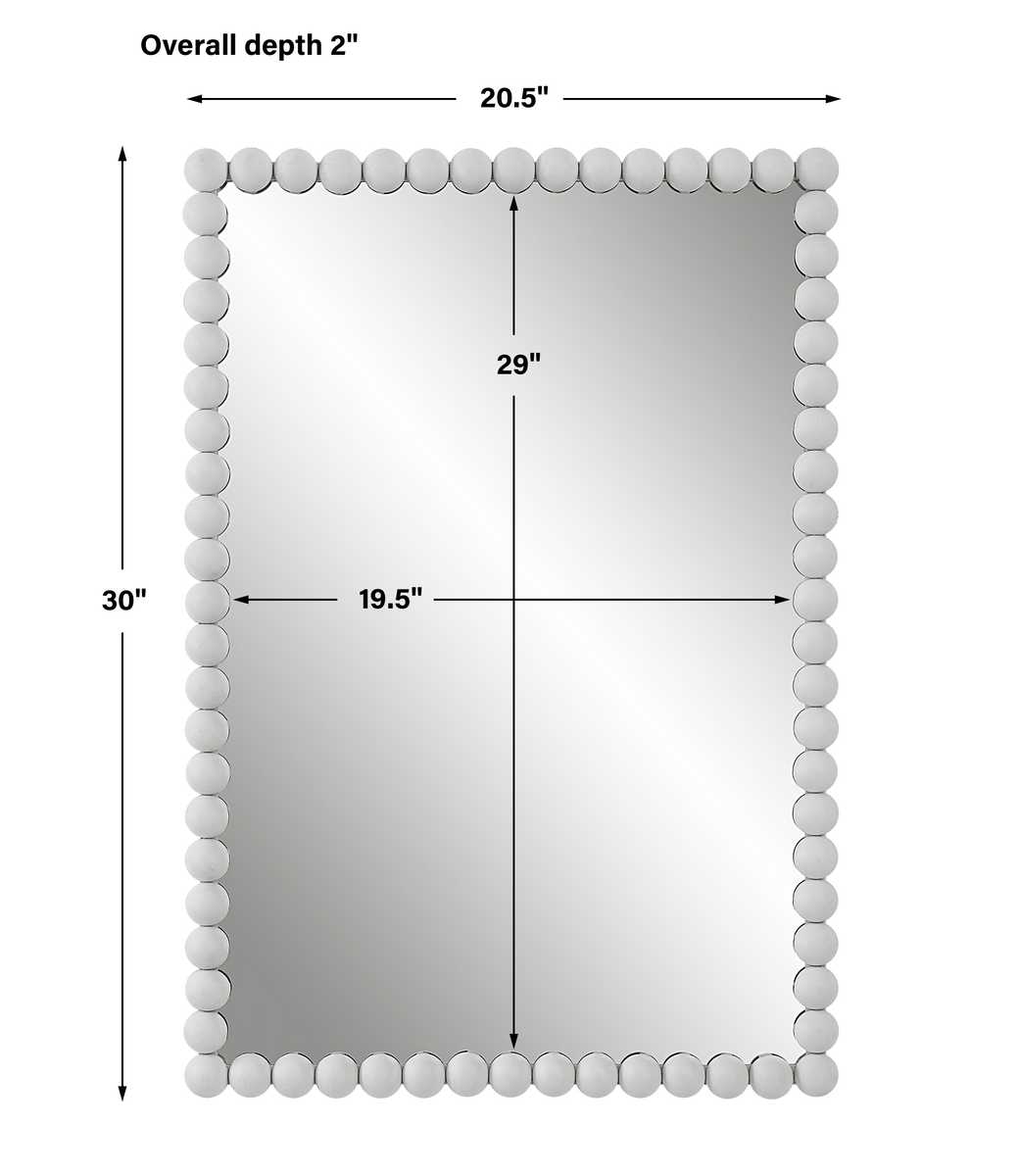 Dimensions of White Bathroom Mirror.