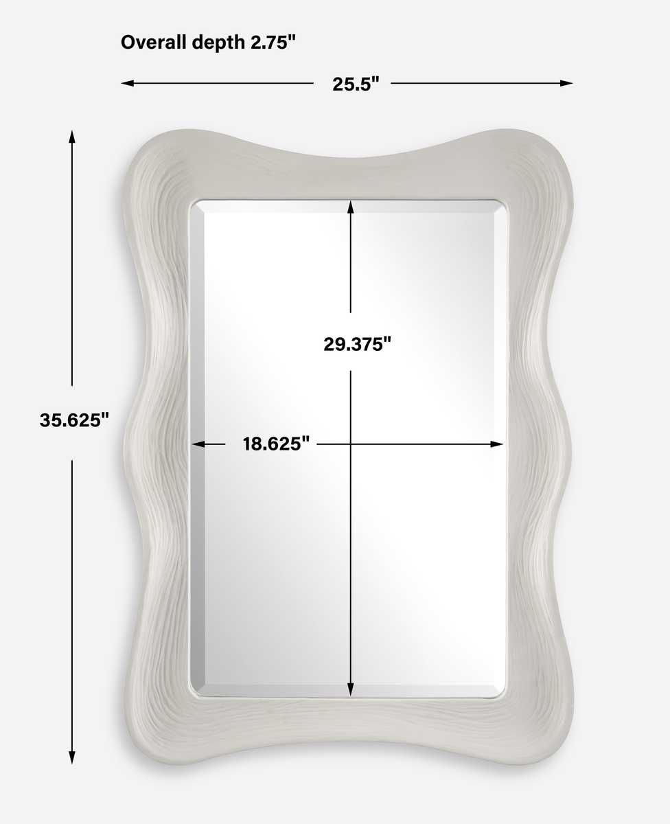 Dimensions white wavy mirror.