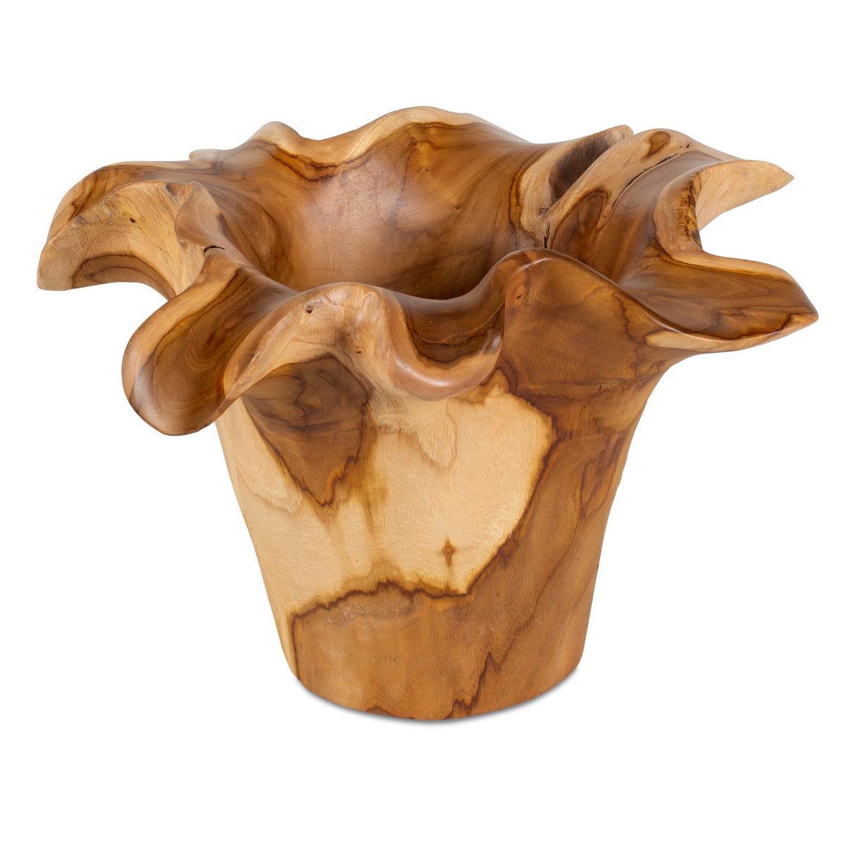 Teak Flow Outdoor Bowl, Natural