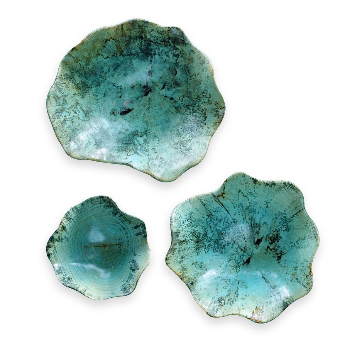 Teo Wood Wall Decor, Blue, S/3