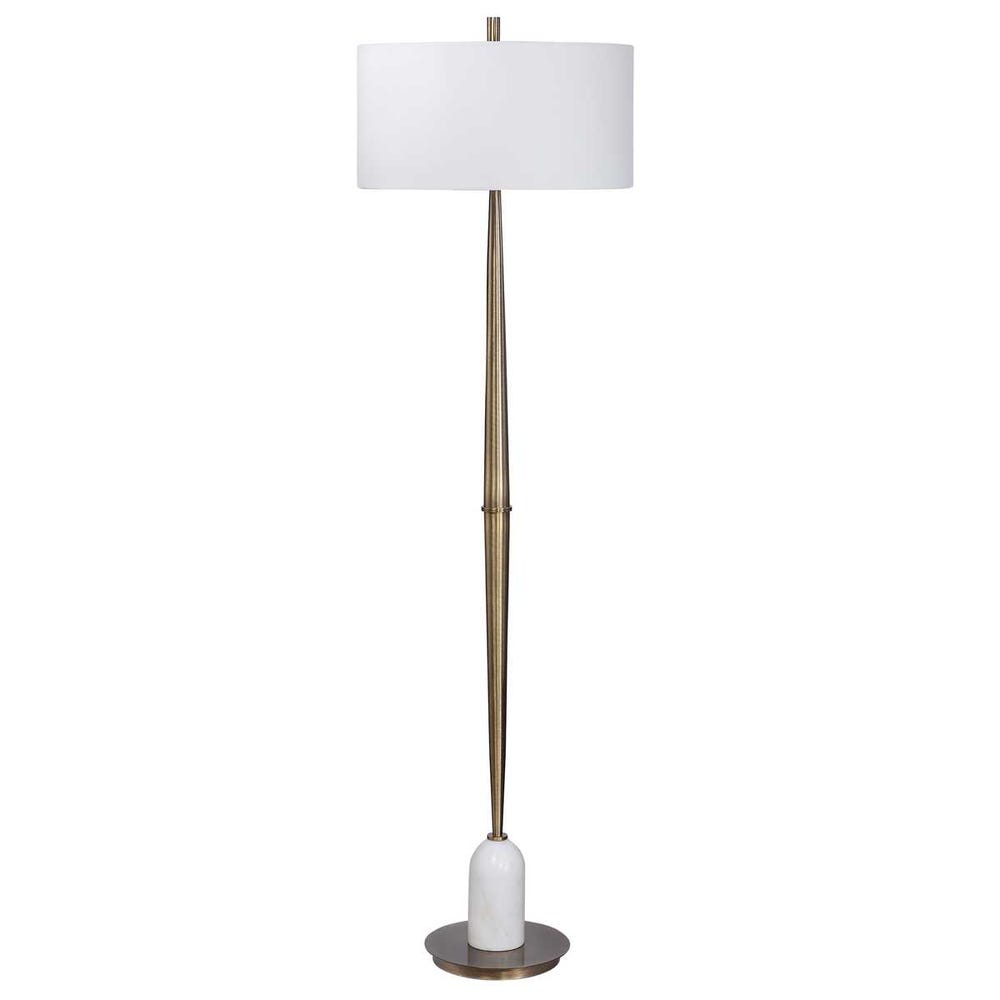 Marble Base Antique Brass Floor Lamp