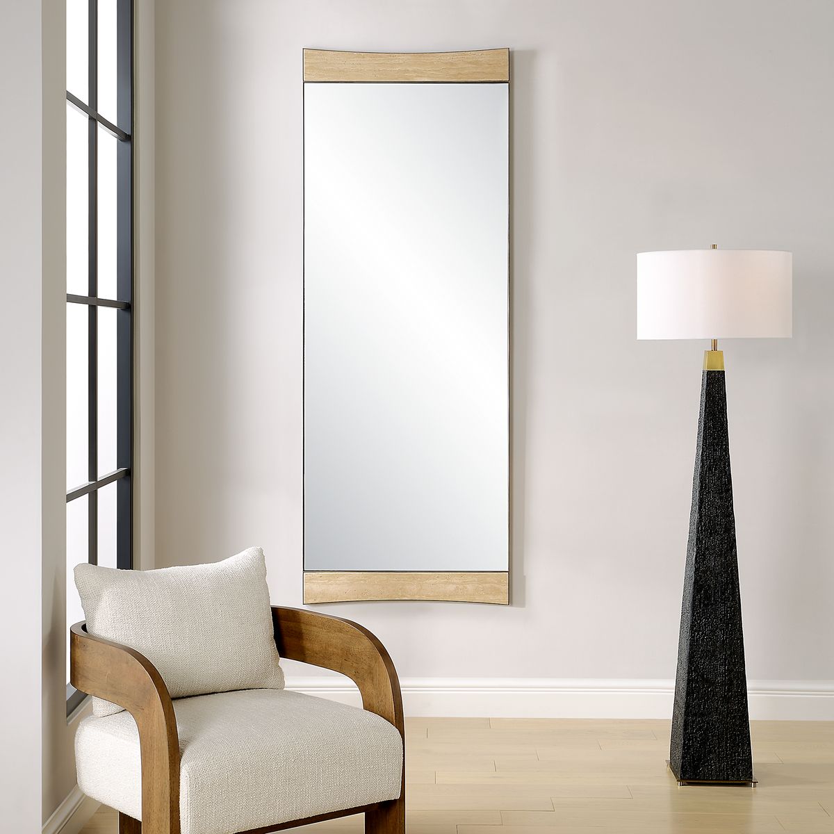 Travertine full length mirror.