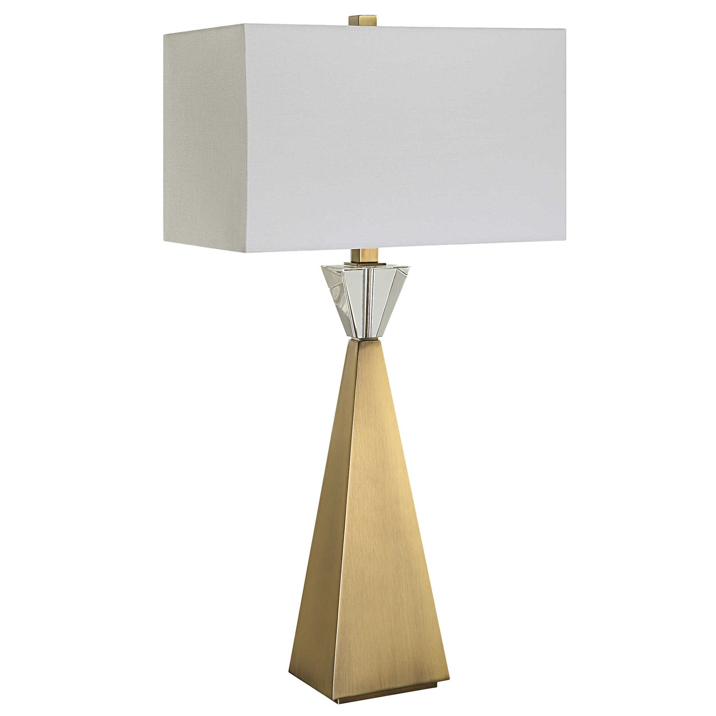 Geometric Brass Table Lamp.