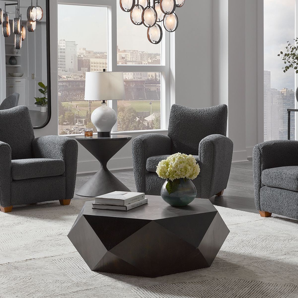 Geometric coffee table.