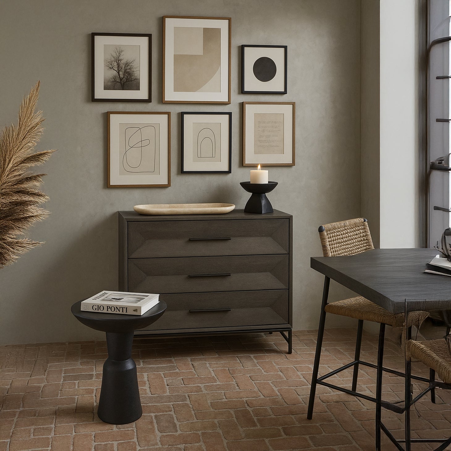 Geometric gray dresser.