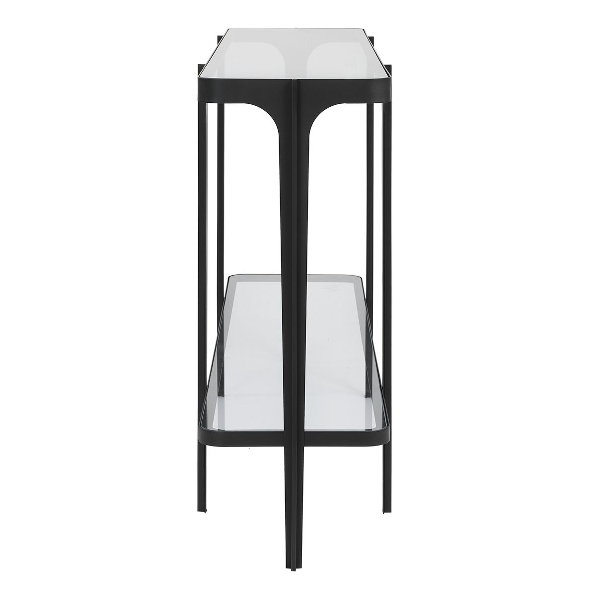 Glass top console table.
