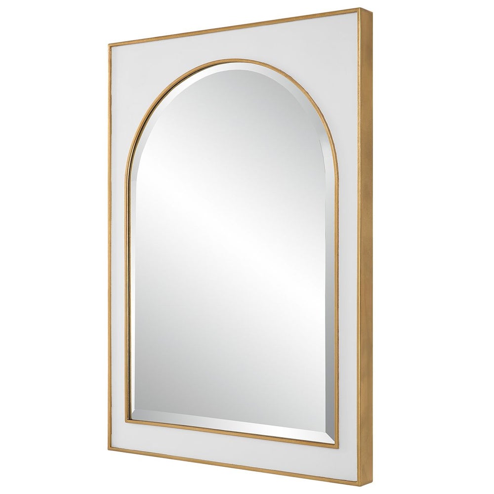 Rectangle Gold and White Mirror