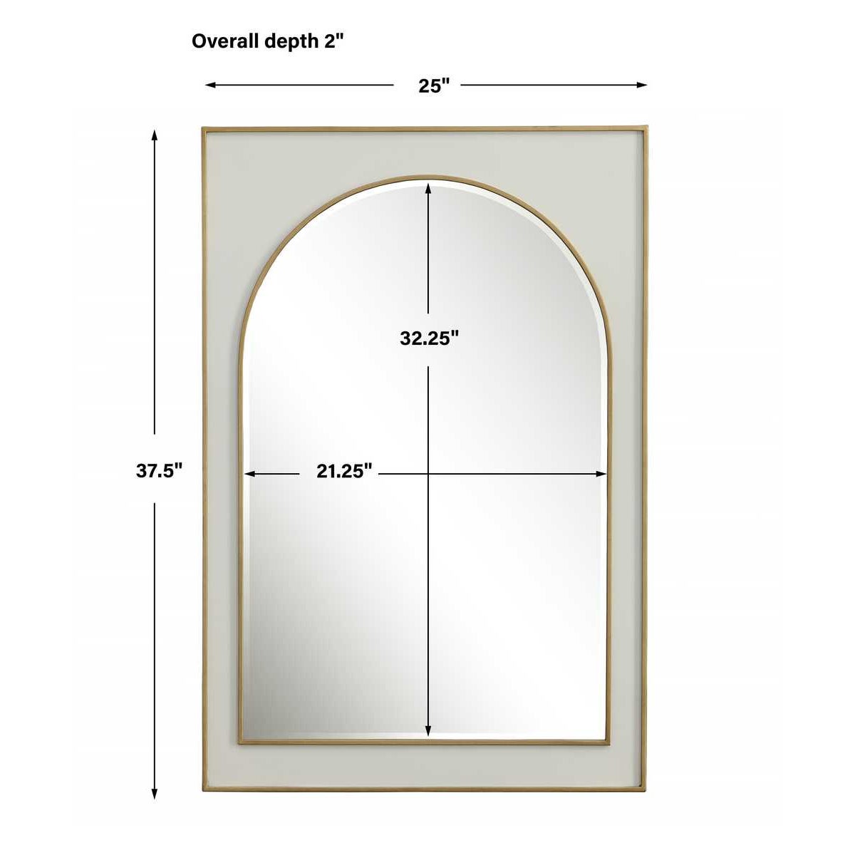 Rectangle Gold and White Mirror