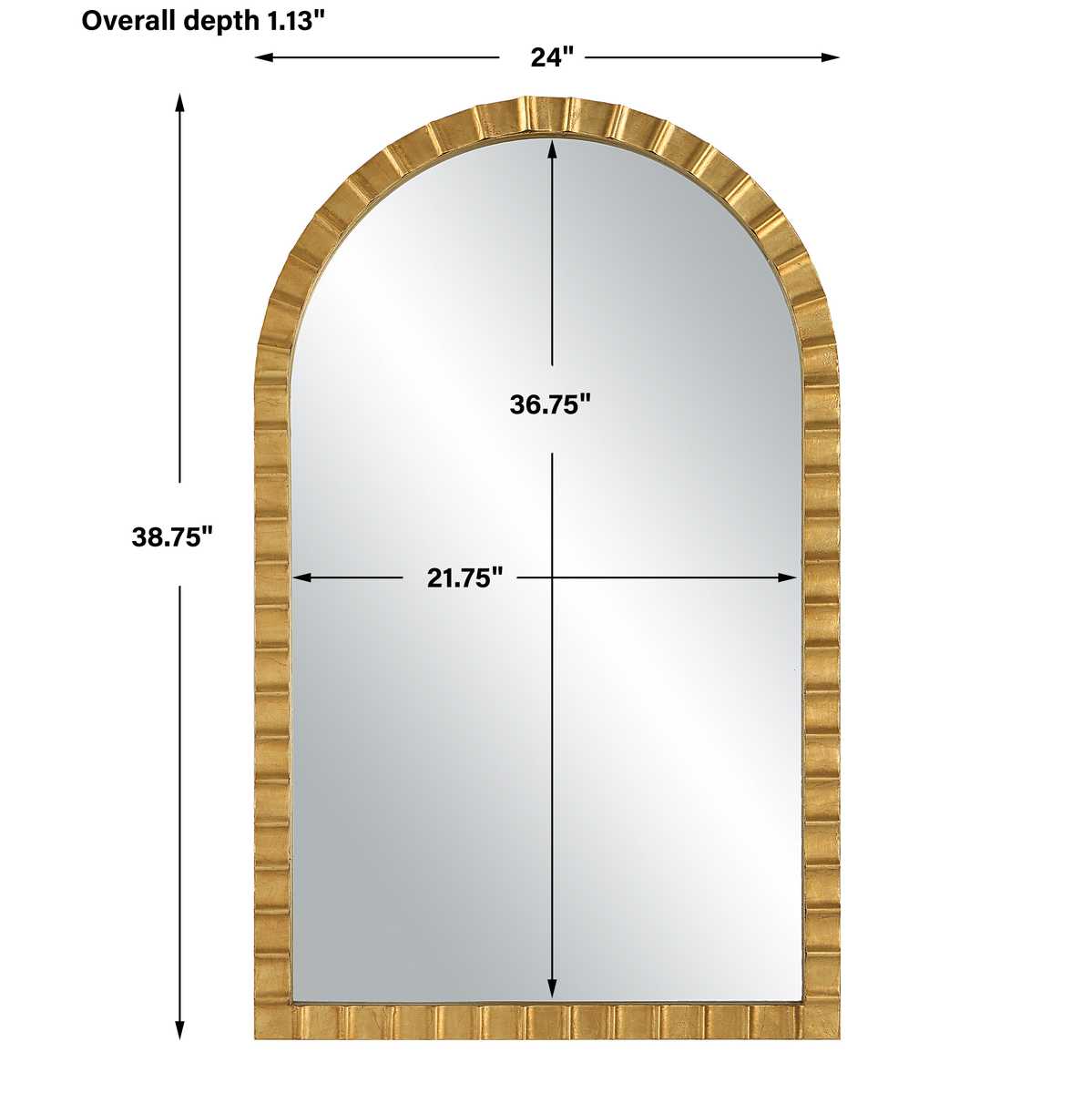 Gold Arch Top Mirror