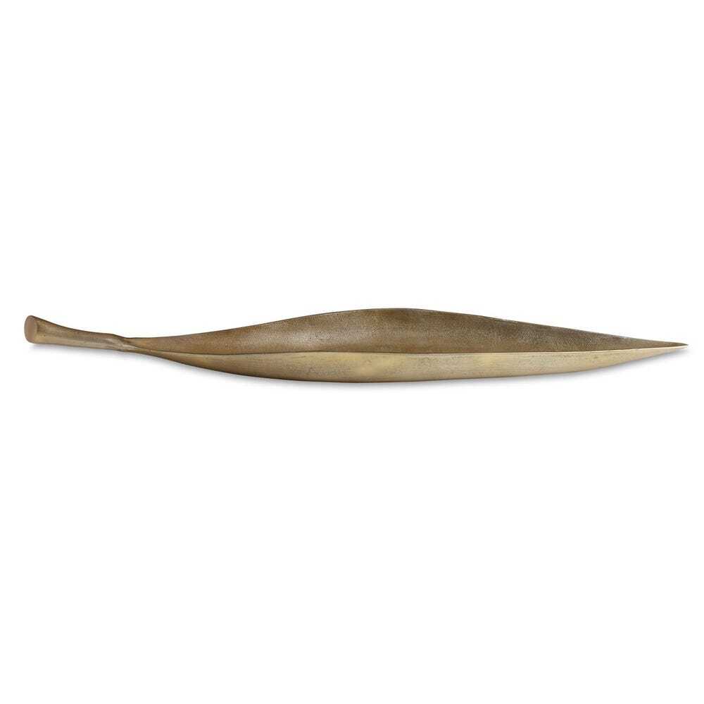 Aged Brass Leaf Tray,