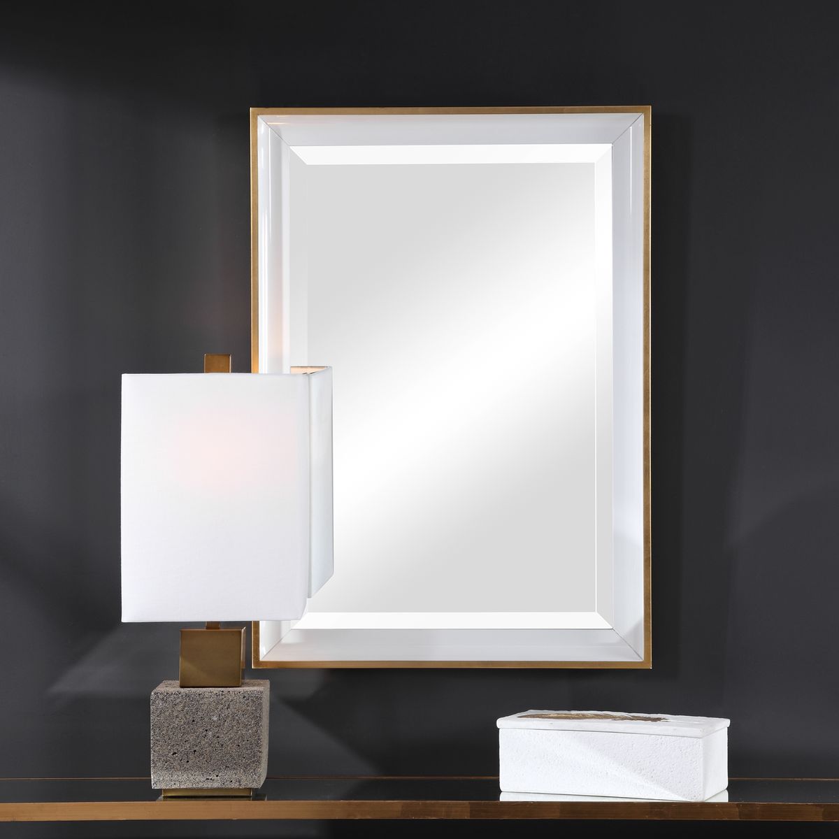 Gold Rectangular Mirror.