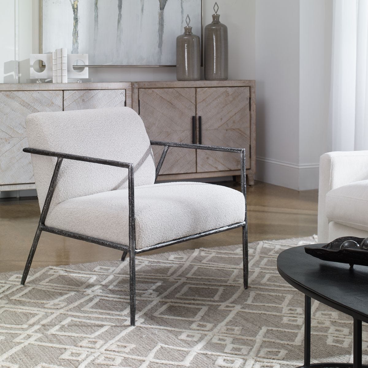 Gray Boucle Chair