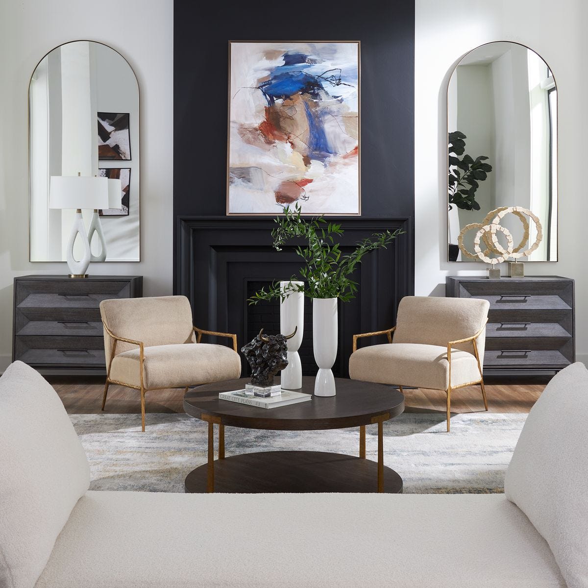 Gray Dresser Living Room.