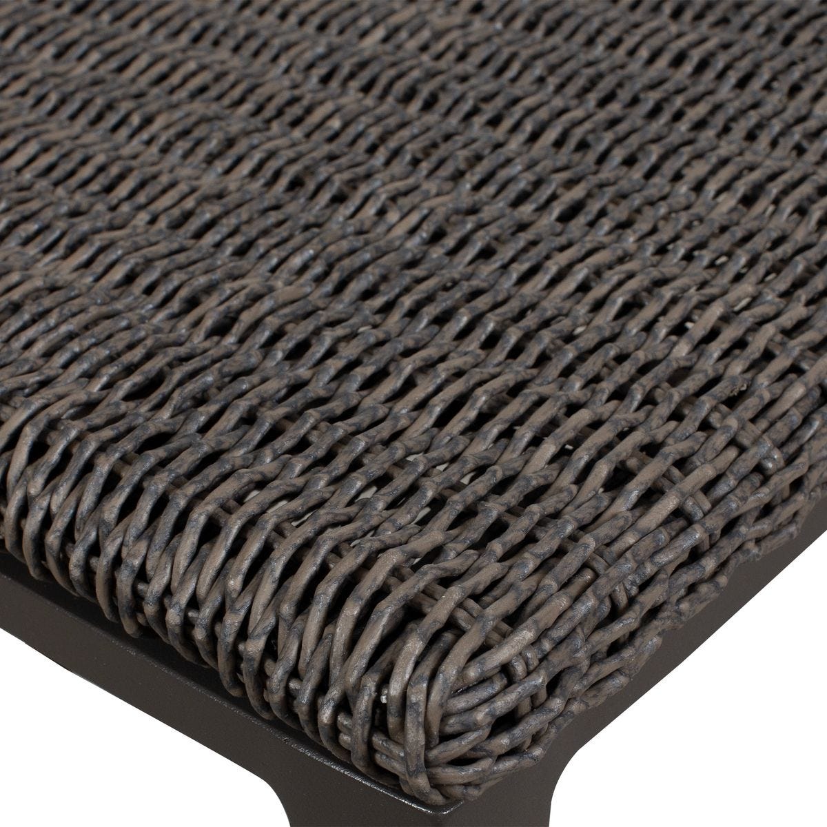 Gray Wicker Material on Dining Chair.