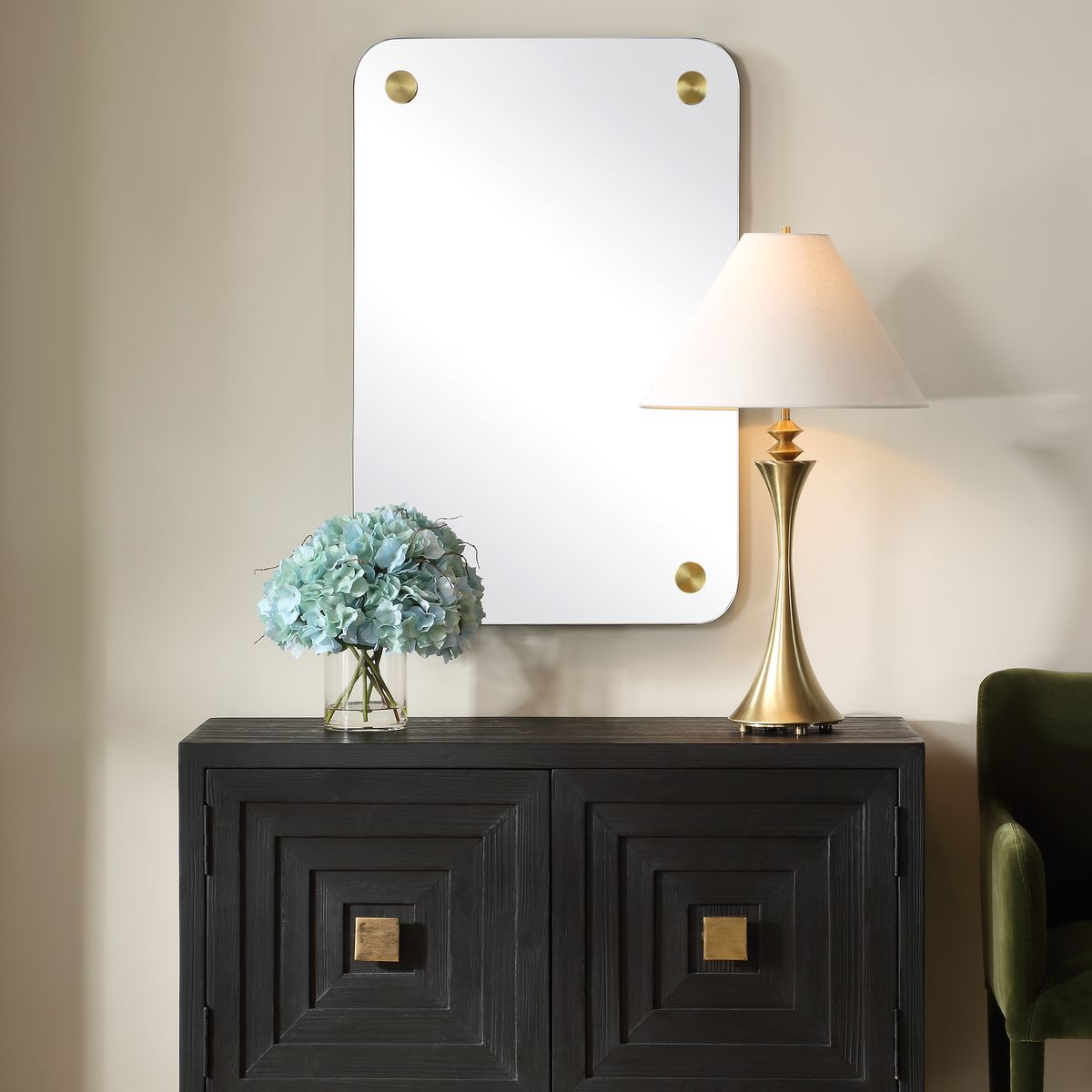 Ultra Modern Rounded Brass Mirror