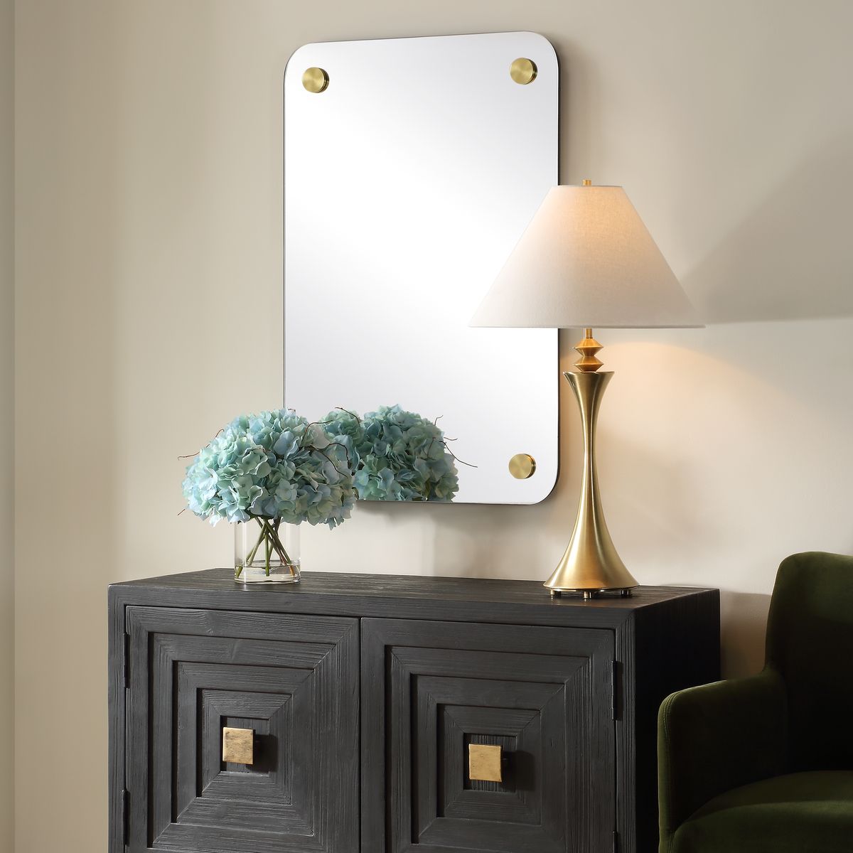 Ultra Modern Rounded Brass Mirror