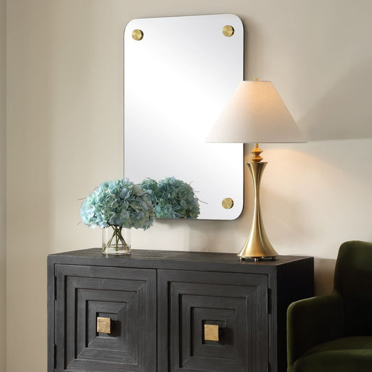 Ultra Modern Rounded Brass Mirror