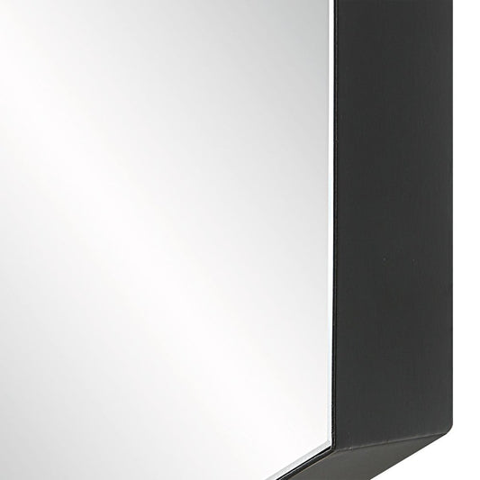 Hexagonal Mirrors above Console.