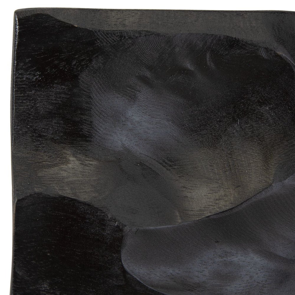 Hand-Carved Black Suar Wood Wall Decor (Set of 9)