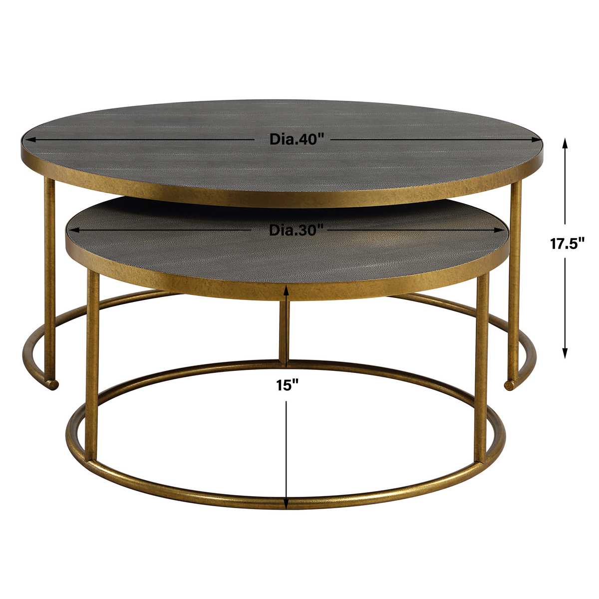 Dark Gray Coffee Table — Nesting, Set of 2