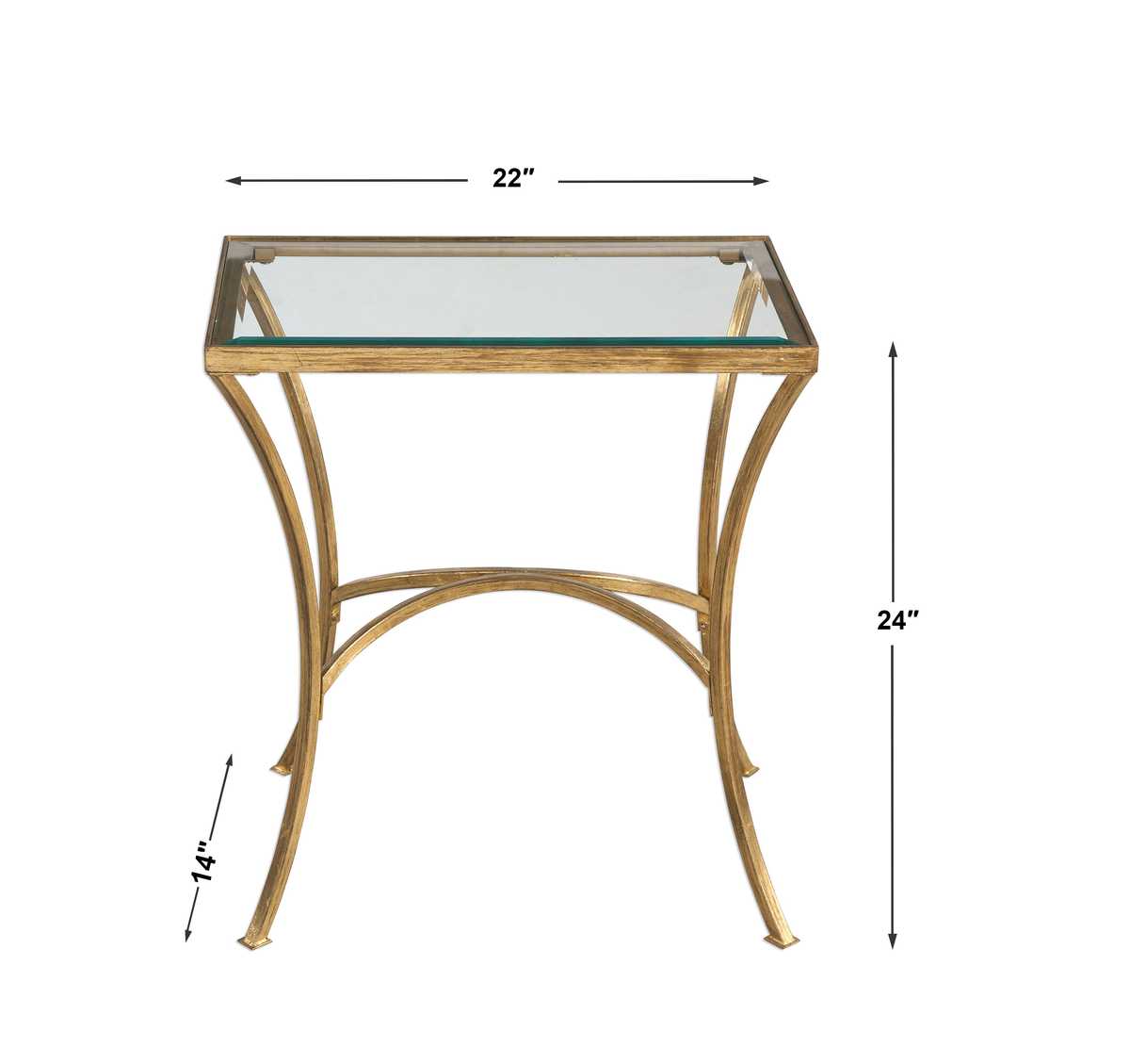 Glass and Gold Side Table