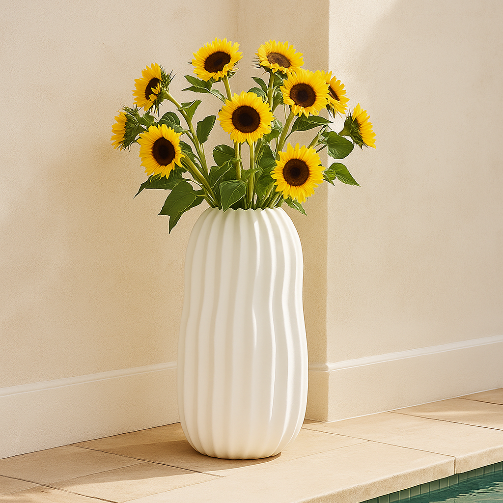 Large White Floor Vase