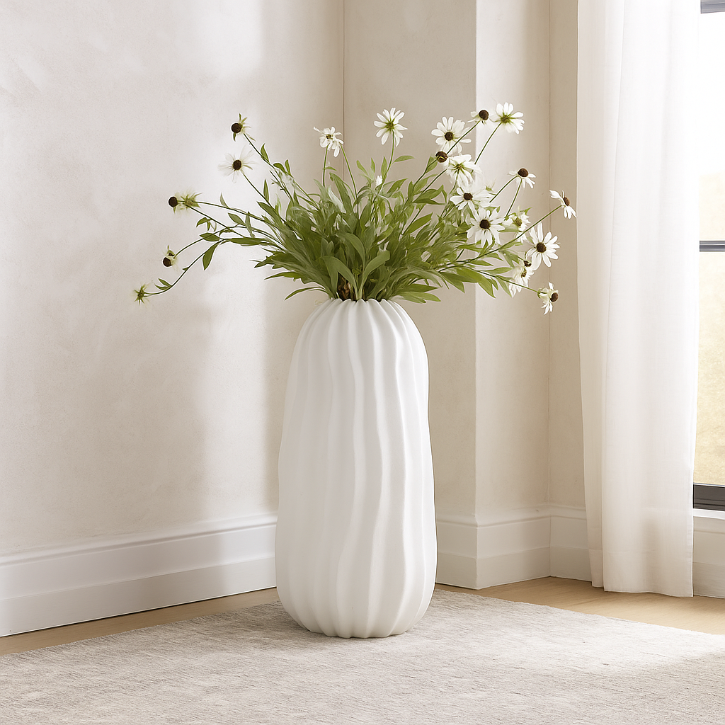 Large White Floor Vase.