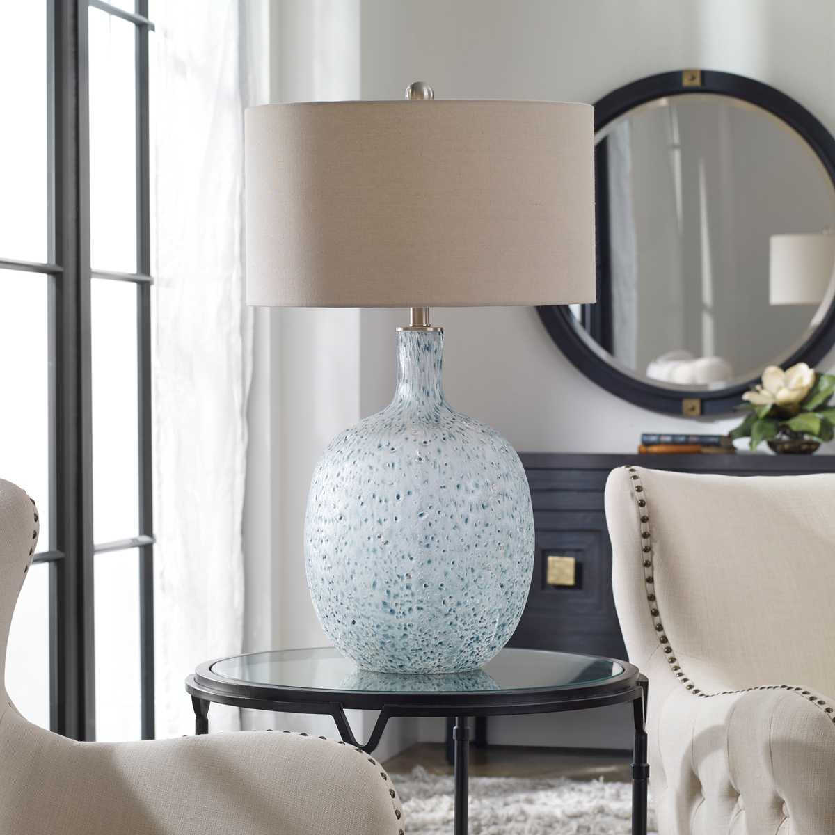Light Blue Glass Lamp