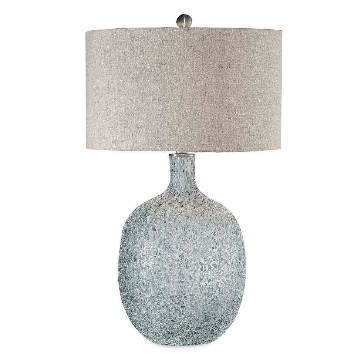 Light Blue Glass Table Lamp.