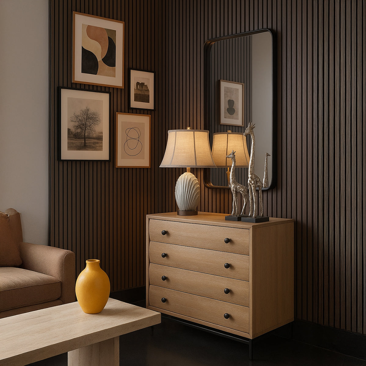 Light oak industrial chest.