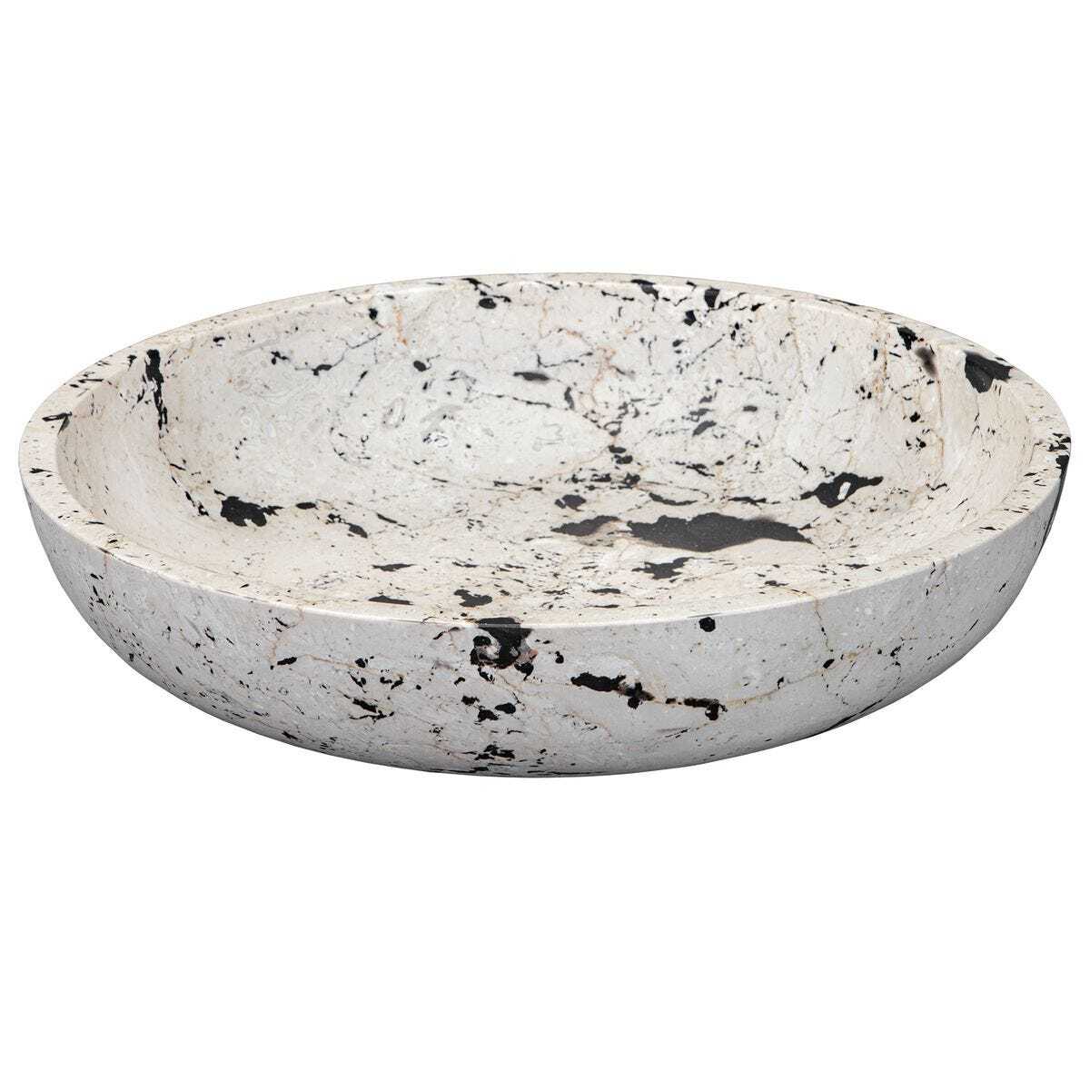 Limestone Wabi Sabi Bowl - Black and White Modern Centerpiece