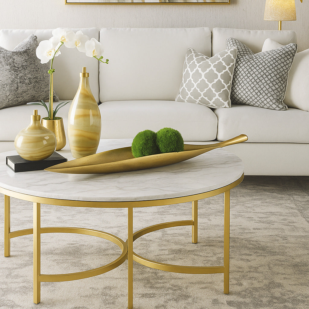 Long Gold Coffee Table Tray.