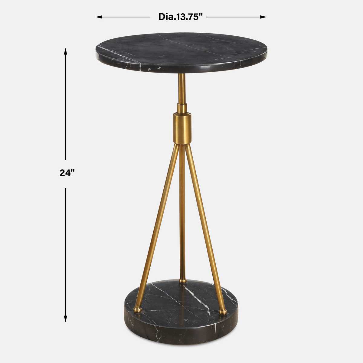 Marble And Brass Side Table