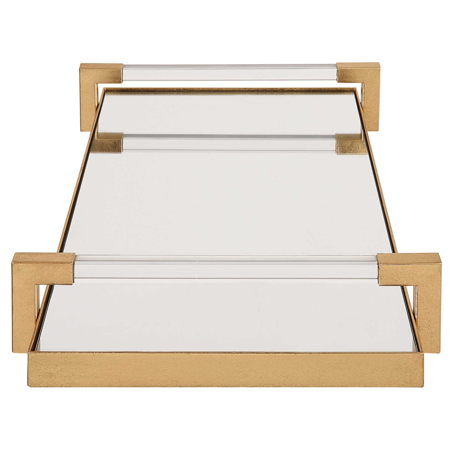 Mirrored Gold Tray with Mirror