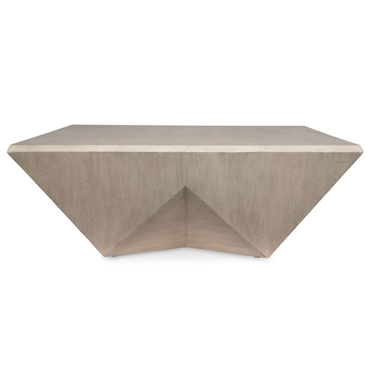 Beige geometric coffee table on a white background