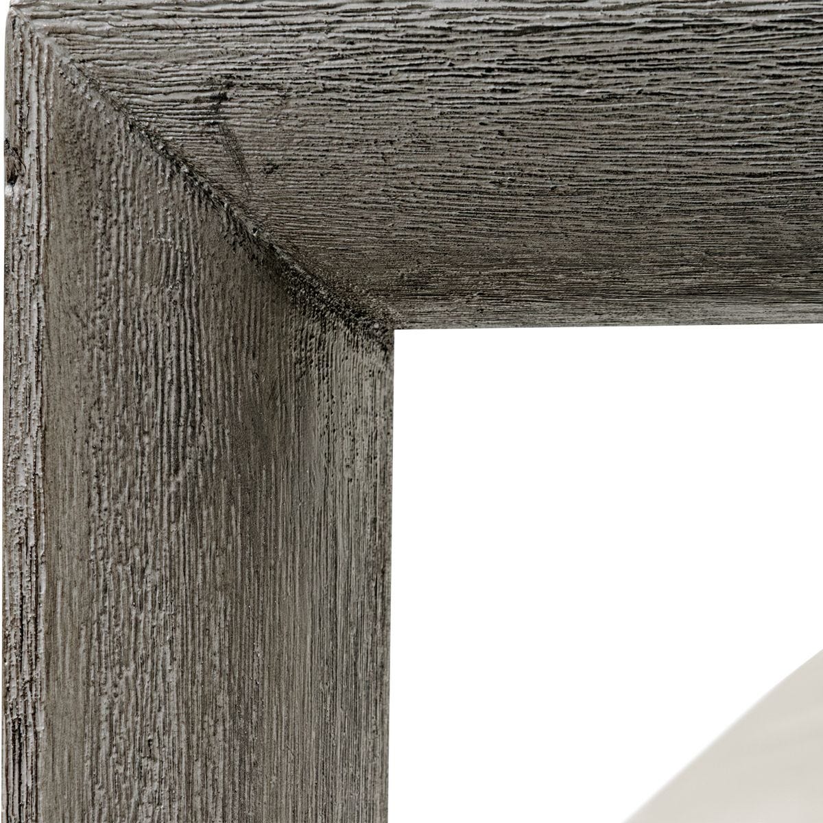Close-up of a wooden frame corner on a white background