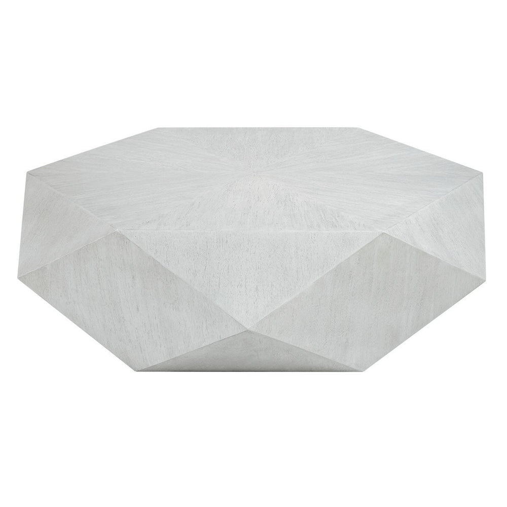 Modern white coffee table on white background.