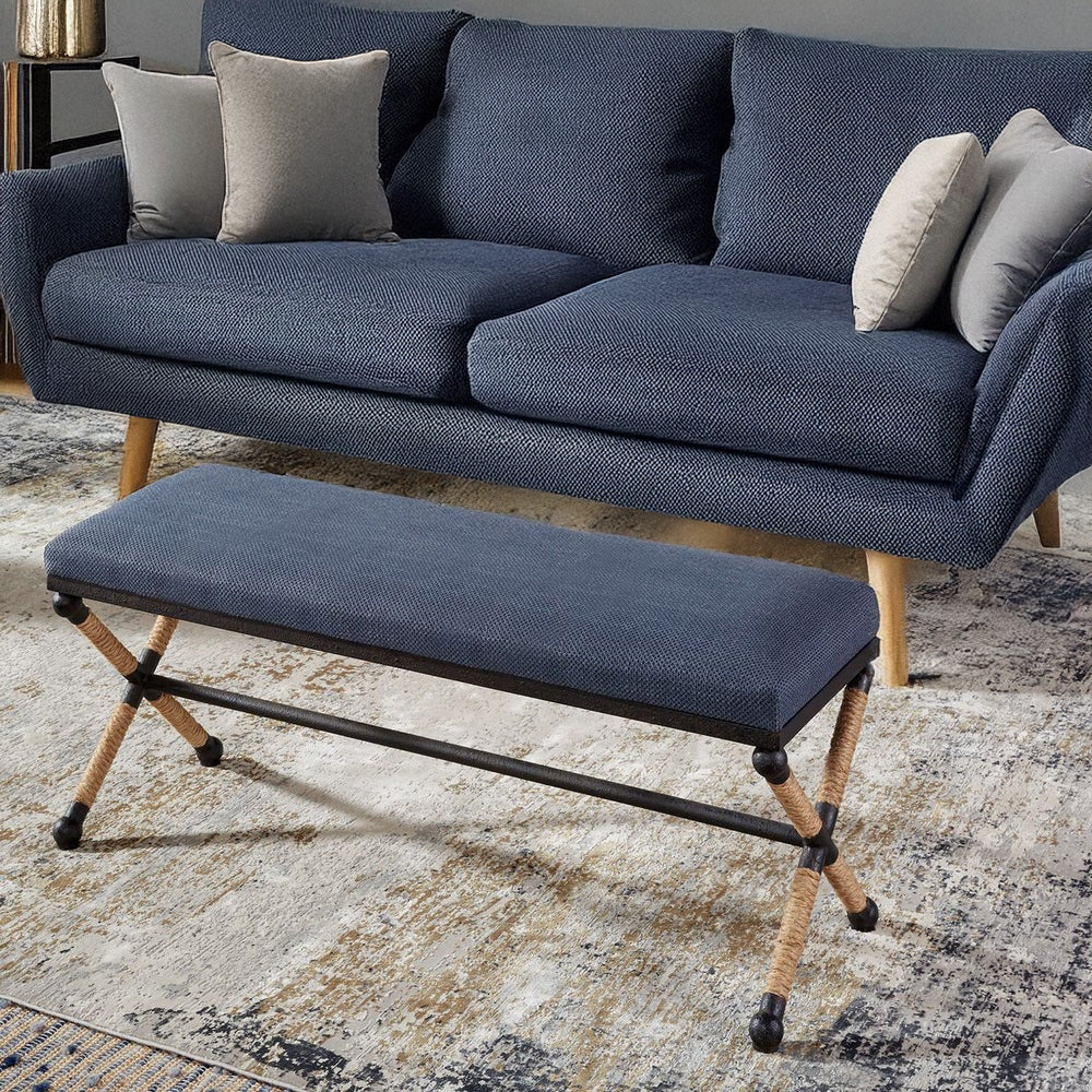 Navy Living Room in Nautical themed Living Room.