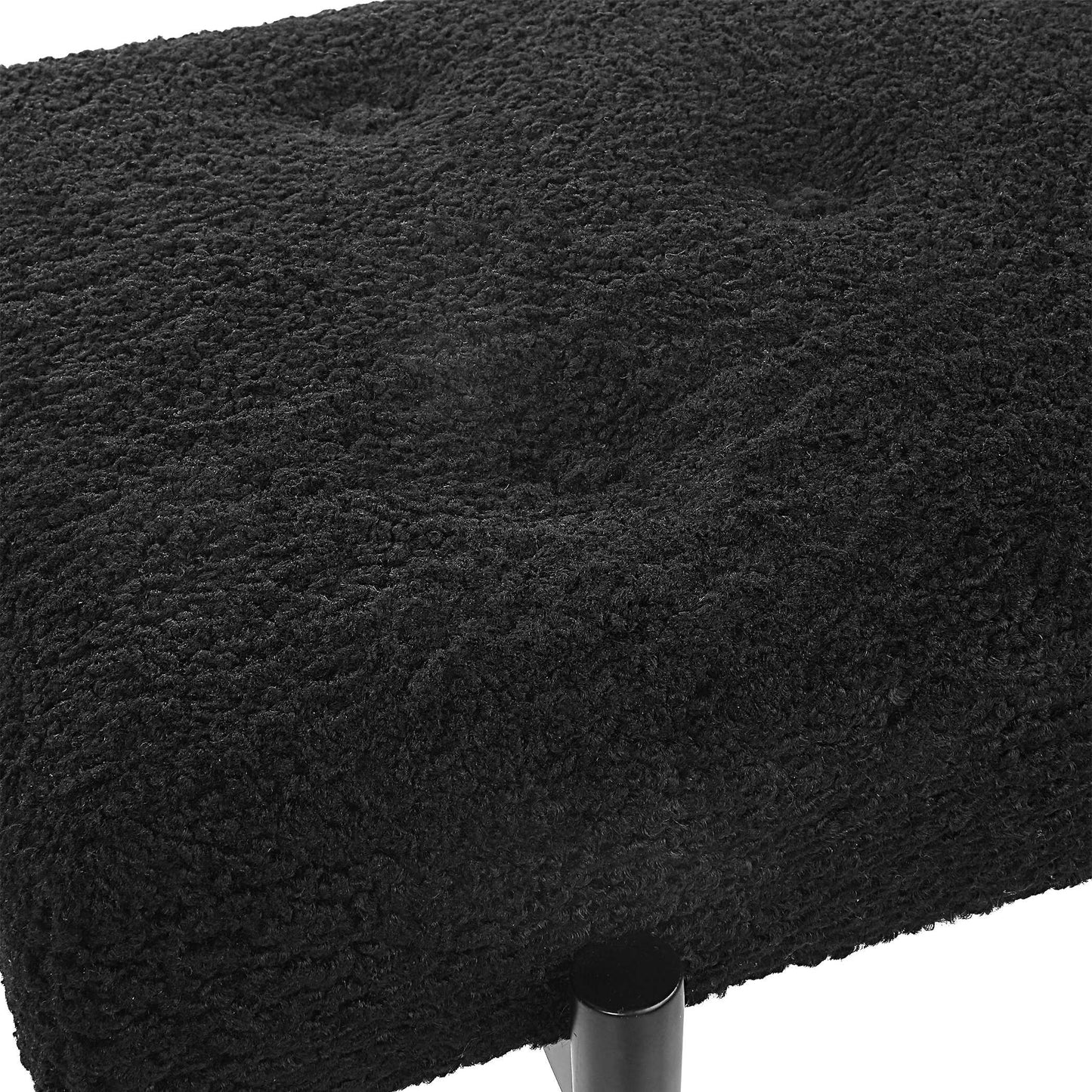 Black bench material focus shot.