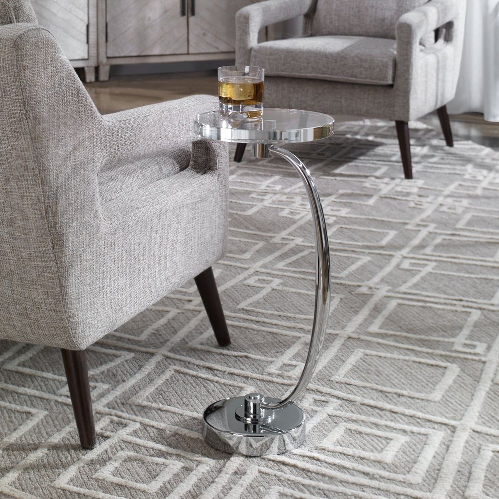 Polished Nickel Accent Table