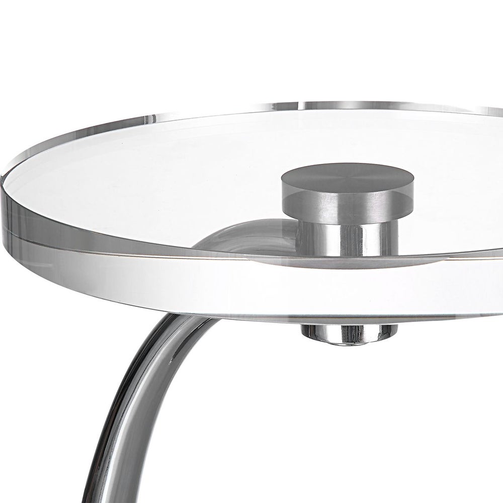 Polished Nickel Accent Table