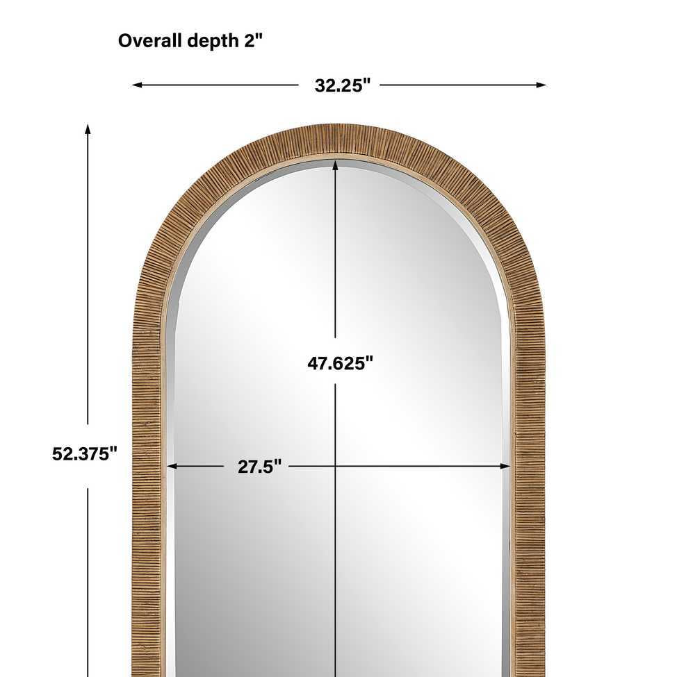 Architectural drawing of a mirror with dimensions labeled