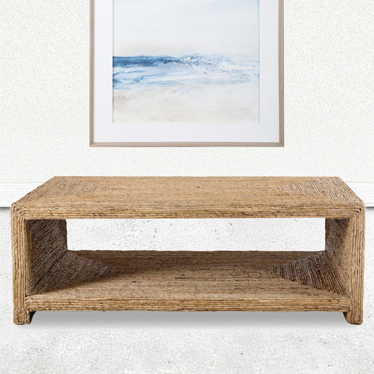 Rectangular Rattan Coffee Table.