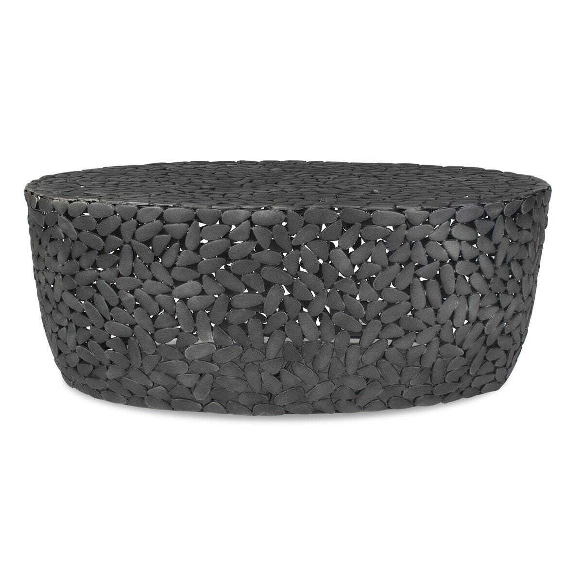 Dark gray woven basket on a white background