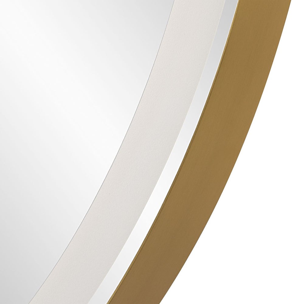 Lighted gold rounded frame.